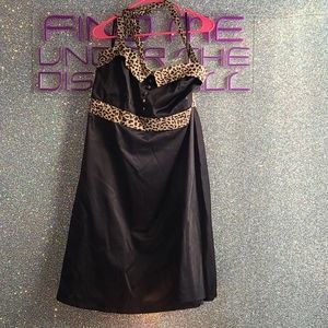Retro Cheetah Halter Dress